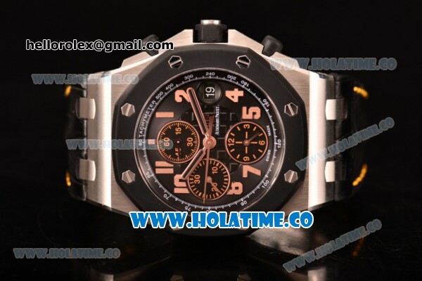 Audemars Piguet Royal Oak Offshore "57th Street" Rubberclad Bezel Best Edition Chrono Swiss Valjoux 7750 Automatic Steel Case with PVD Bezel and Arabic Numeral Markers (JF) - Click Image to Close